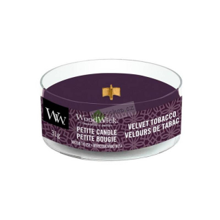 Woodwick Petite drobná svíčka Velvet Tobacco