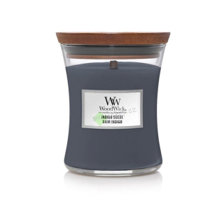 Woodwick střední vonná svíčka Indigo Suede