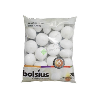 Bolsius plovoucí svíčky 20 ks bílé