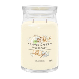 Yankee Candle Signature velká vonná svíčka Soft Wool & Amber